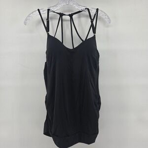 Athleta Tank Top Small Black Athletic Strappy Crisscross Back